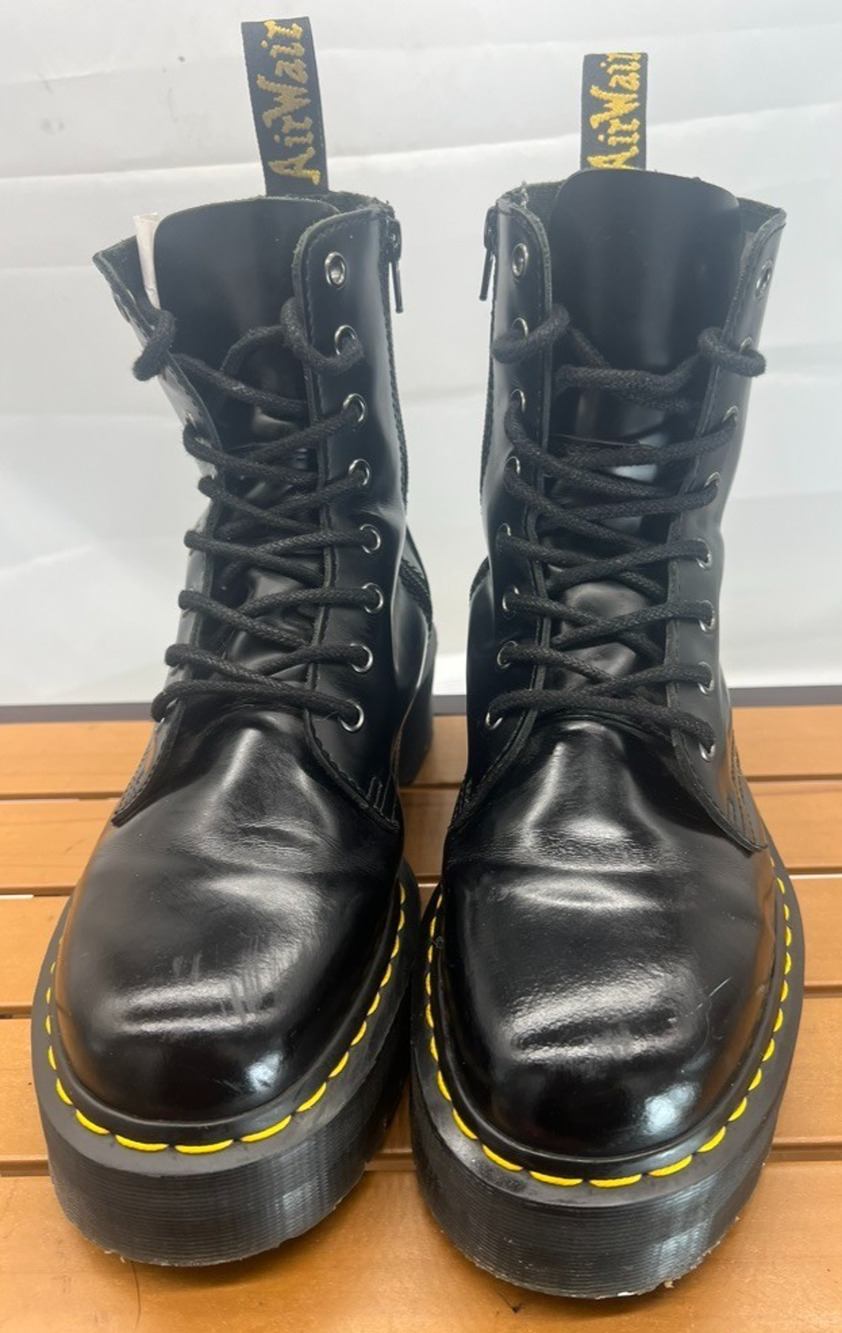 DR. MARTENS JADON PLATFORM BOOTS BLACK LEATHER Unisex Size US 9 Women Size 8 Men